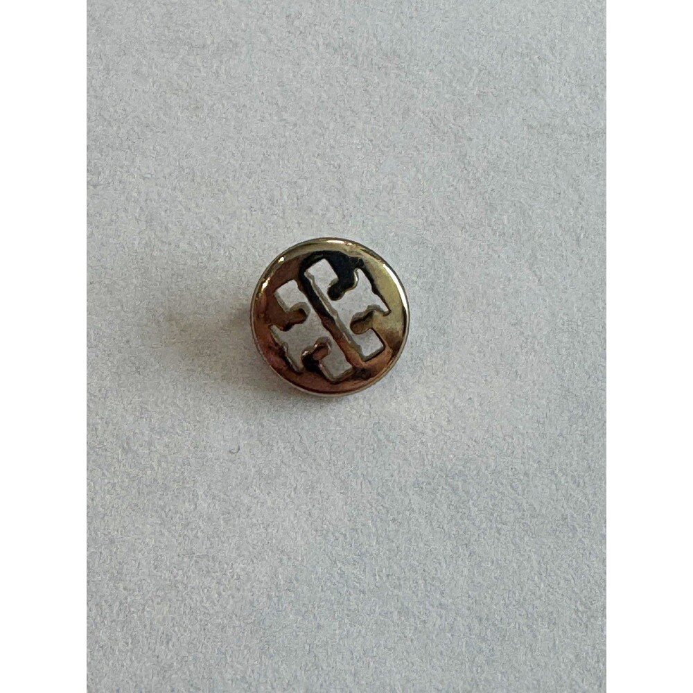 Tory Burch Gold Tone Metal Round 2-Hole Flat Sewing Button for Crafts, Single